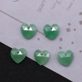 Faceted heart-shaped green aventurine gemstone pendant for DIY jewelry making - Green Aventurine
