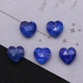 Deep blue faceted lapis lazuli heart charms for DIY jewelry making with top drill holes - Lapis Lazuli