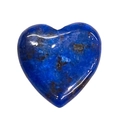 Macro view of polished heart-shaped deep blue lapis lazuli natural stone bead - 20mm / Lapis Lazuli