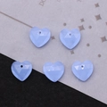 Five light blue faceted heart-shaped opal stone pendants for DIY jewelry crafting - Synthetic Aquamarine