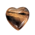 Polished heart-shaped Tiger's Eye stone showing natural brown and gold textures - 20mm / Tiger's Eye