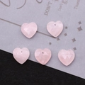 Five faceted pink quartz heart beads with top drill for handmade DIY jewelry making - Rose Quartz