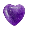 Polished heart-shaped purple amethyst stone bead with natural mineral textures - 20mm / Purple Jade