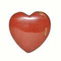 Macro detail of a heart-shaped Red Jasper stone with polished texture and natural patterns - 20mm / Red Jasper