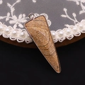 Colgante triangular de lapislázuli con marco de metal dorado y textura de piedra - 16x46mm / Jaspe