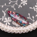 Magenta und blauer Tropfenanhänger aus synthetischem Türkis für DIY-Schmuckherstellung - 16x42mm / Bunt gemusterter Meeres-Sedimentstein-Stil (Nr. 7)