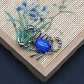 Scorpion tail pendant with blue oval stone and vintage silver finish for DIY necklaces - Scorpion Shape (1065-T250515005) / Blue Resin