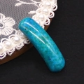 Green turquoise jasper gemstone connector bead with natural dark patterns for DIY jewelry - Cyan Green with Dark Grain (No. 10)