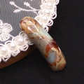 Polished natural stone bridge tube connector in brown and cream marble pattern - White Brown Orange Gray (No. 15)
