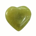 Polished heart-shaped green natural stone bead with smooth finish for DIY jewelry - 20mm / Peridot