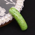 Polished green natural stone pendant bar with marbled texture for DIY jewelry making - Mottled Emerald Green (No. 20)
