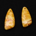 Ginger yellow synthetic turquoise knife shape pendants with red veins for DIY necklace - Irregular Dagger Shape / Ginger Yellow Texture (No. 3)
