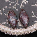 Marquise reddish-brown synthetic stone pendants with blue mineral texture and fine glitter - US 4