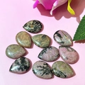 Polished waterdrop rhodonite gemstones in natural pink and black minerals for DIY jewelry - 17x24mm / Rhodonite