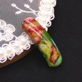 Vibrant marbled natural stone tube connector for DIY jewelry bracelets and necklaces - Colorful Gradient Grain (No. 23)