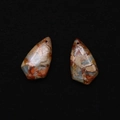 Shield-shaped synthetic turquoise pendant with red-brown brecciated stone texture - 17x30mm / Red Brown and Beige Intertwined Mosaic (No. 11)