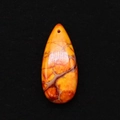 Orange drop-shaped imperial stone pendant with synthetic turquoise veins for DIY jewelry - Orange Brown Texture (2)