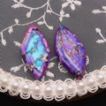 Colgante de turquesa sintética morada y azul marquesa para creación de joyas DIY - US 6