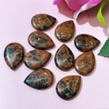Ten pieces of polished mahogany obsidian teardrop beads for DIY jewelry making - 17x24mm / Swan Stone