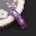 Polished purple sea sediment jasper rectangular bar connector for DIY necklaces - Purple Pink Blue Green Mottled (No. 24)