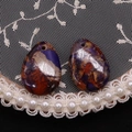 Polished teardrop natural stone pendants with purple and red veins for DIY necklace - Teardrop Pendant Only (7#) / 18x25mm