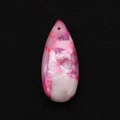 Pink marbled teardrop pendant stone with natural patterns for DIY jewelry crafting - Pink White Crackle (4)