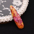 Ciondolo a goccia in pietra imperatore con trama screziata per collane fai da te - Chiazziato Rosso Arancione Viola Giallo (No. 10)