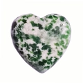 Polished heart-shaped green and white malachite gemstone bead for DIY jewelry - 20mm / Green Spotted Stone