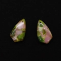 DIY colorful shield-shaped composite stone pendant with pink and green mosaic texture - 17x30mm / Pink Green Yellow Mottled Intertwined (No. 15)