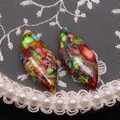 Colgante de piedra imperial marquesa con textura de mármol colorido para crear joyería - US 9