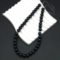 Polished blue tiger eye stone beads for DIY bracelets and jewelry making - 8mm / Blue (No. 1)