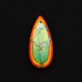 Waterdrop synthetic turquoise pendant in vibrant orange and green with natural web texture - Orange Green Brown Matrix (7)