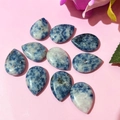 Waterdrop-shaped natural sodalite stone beads with blue and white mottled texture - 17x24mm / Blue Spot Stone