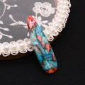 Pendente in pietra imperiale a goccia con trame marmoree colorate e foro superiore - Blu Arancio-Rosso Bianco Verde (No. 13)