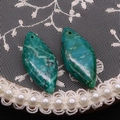 Colgante de piedra natural en forma de marquesa con texturas verdes para joyería artesanal - US 11