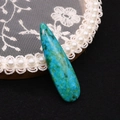 Ciondolo a goccia in turchese con venature blu-verdi per creazione di gioielli fai da te - Chiazziato Blu-Verde (No. 15)