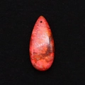 Red teardrop natural stone pendant with brown texture for DIY jewelry making - Red Brown Texture (10)