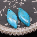 Colgantes de turquesa sintética marquesa con vetas marrones para joyería artesanal - US 12
