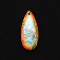 Waterdrop-shaped colorful natural stone pendant with orange and blue imperial stone textures - Orange Yellow Blue Mix (11)