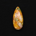 Teardrop stone pendant with orange and green marble texture for DIY jewelry - Orange Yellow Green Marble (12)