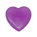Polished heart-shaped purple natural crystal gemstone with smooth texture and internal veins - 20mm / Phosphosiderite