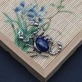 Colgante escorpión de plata con gran piedra natural azul de estilo étnico vintage - Forma de Escorpión (1065-T250515005) / Lapislázuli