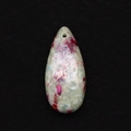 Teardrop ruby in zoisite natural stone pendant with pre-drilled hole for DIY jewelry - Rose Green Mix (13)