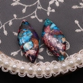 Colgante de marquesa en piedra compuesta con mosaico colorido para creación de joyas - US 14
