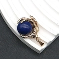 Colgante de garra de dragón dorada con cuenta redonda de piedra natural azul - 25x31mm, 15g / Lapislázuli