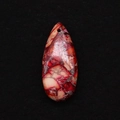 Red water drop imperial jasper pendant with marbled texture for DIY jewelry making - Red Pink Mottled (15)