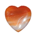 Polished heart-shaped carnelian stone bead with natural orange and white gradient - 20mm / Red Agate