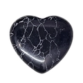 Polished 20mm heart-shaped black stone with white network patterns for DIY crafts - 20mm / Black Line Howlite