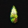 Waterdrop-shaped synthetic turquoise pendant with green-yellow marble texture and top hole - Green Yellow Blue Matrix (20)