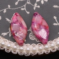 Colgante de piedra turquesa veteada rosa y blanca para creación de joyas DIY - Talla 19